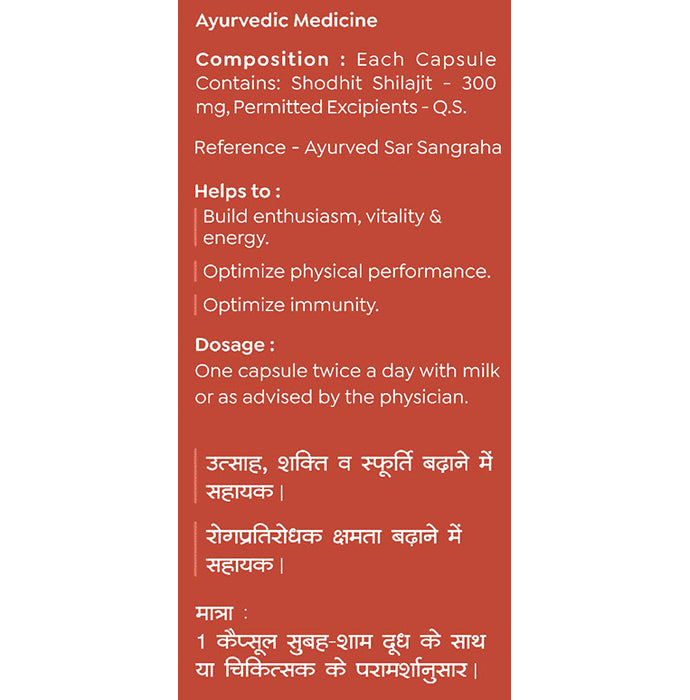 Baidyanath (Nagpur) Shodhit Shilajit Capsule | For Vitality, Energy, Physical Performance & Immunity