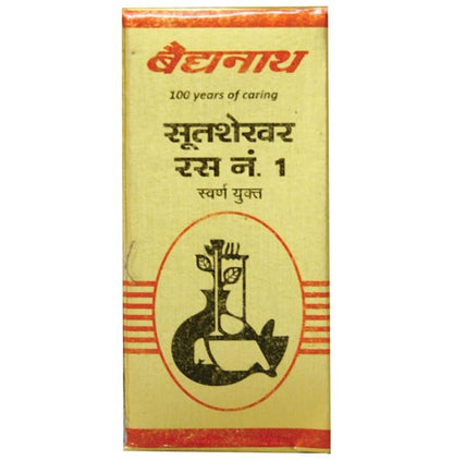 Baidyanath (Nagpur) Sootshekhar Ras No 1 with Gold Tablet | Helps Relieve Acidity, Headache & Vomiting - Classic Derma