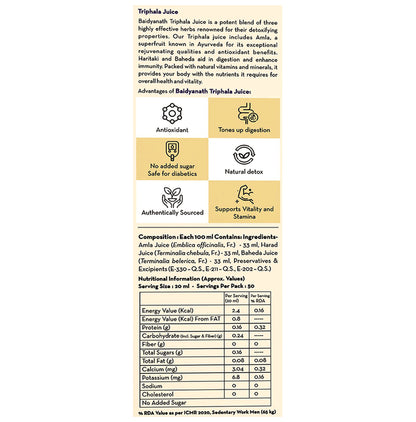 Baidyanath (Nagpur) Triphala Juice (1Litre Each)