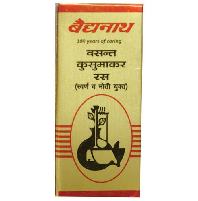 Baidyanath (Nagpur) Vasant Kusumakara Ras (with Gold & Pearl) Tablet | For Vitality, Stamina & Healthy Blood Sugar - Classic Derma