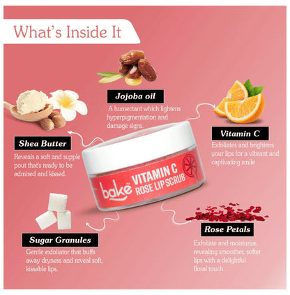 Bake Vitamin C Exfoliating & Lightening Lip Scrub Rose