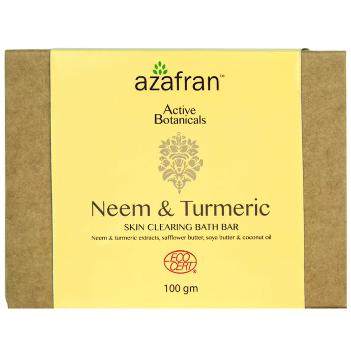 Azafran Skin Clearing Bathing Bar (100gm Each) Neem and Turmeric - Classic Derma