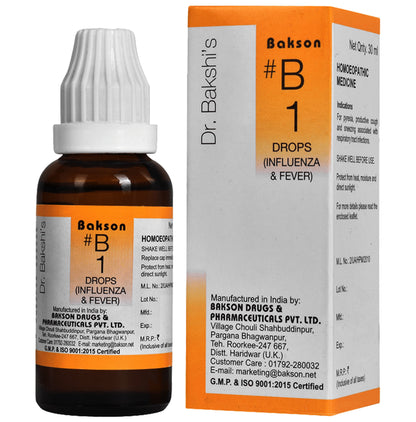Bakson B1 Influenza & Fever Drop - Classic Derma