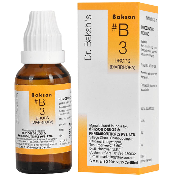 Bakson B3 Diarrhoea Drop - Classic Derma
