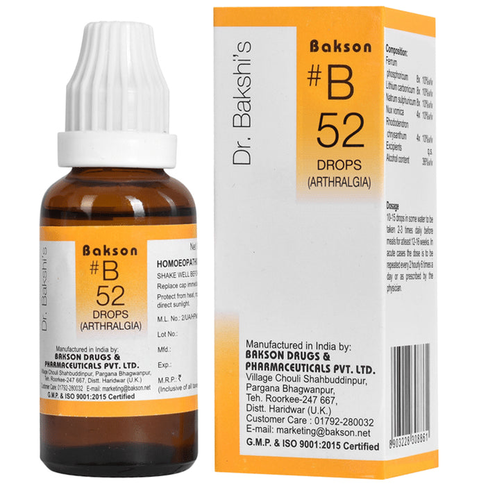 Bakson B52 Arthralgia Drop - Classic Derma