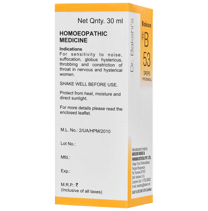 Bakson B53 Hypochondriacal Drop