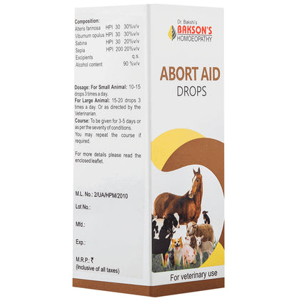 Bakson's Homeopathy Abort Aid Drop for Veterinary Use Drop