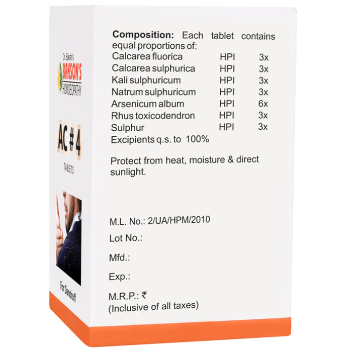 Bakson's Homeopathy AC#4 Tablet
