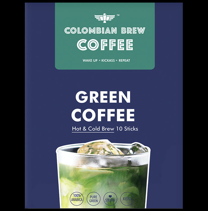 Colombian Brew Coffee Green Coffee (10 Sticks Each) Hot & Cold Brew - Classic Derma