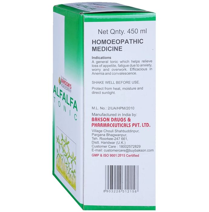 Bakson's Homeopathy Alfalfa Tonic