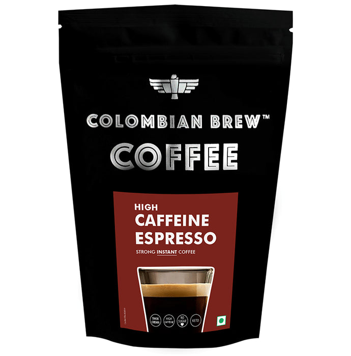 Colombian Brew High Caffeine Espresso Strong Instant Coffee - Classic Derma