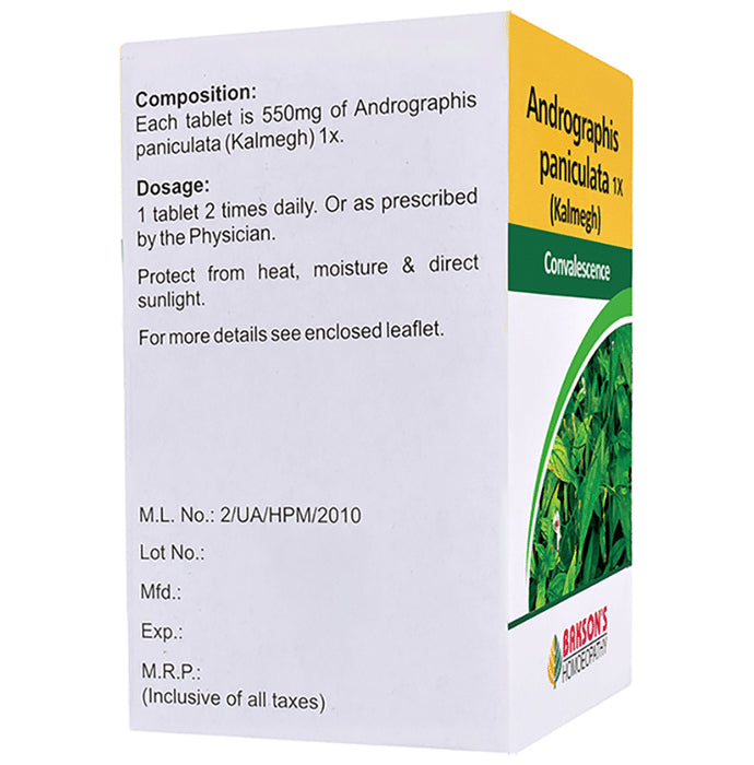 Bakson's Homeopathy Andrographis Paniculata (Kalmegh) 1X