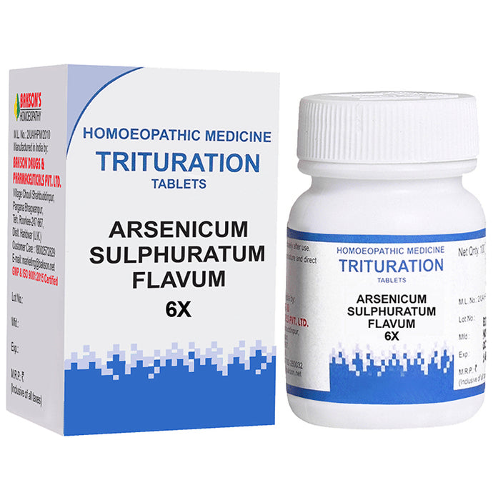 Bakson's Homeopathy Arsenicum Sulphuratum Flavum Trituration Tablet 6X - Classic Derma