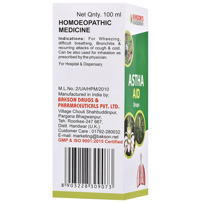 Bakson's Homeopathy Astha Aid Drop