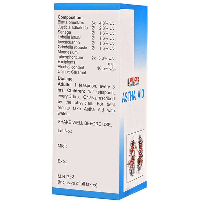 Bakson's Homeopathy Astha Aid Syrup