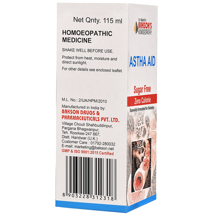 Bakson's Homeopathy Astha Aid Syrup Sugar Free