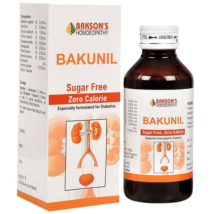 Bakson's Homeopathy Bakunil Syrup Sugar Free - Classic Derma