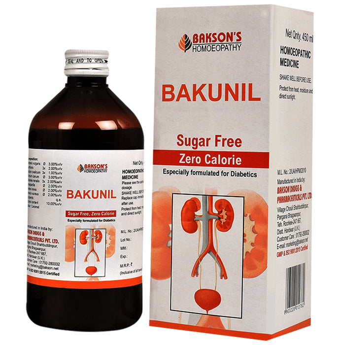 Bakson's Homeopathy Bakunil Syrup Sugar Free - Classic Derma