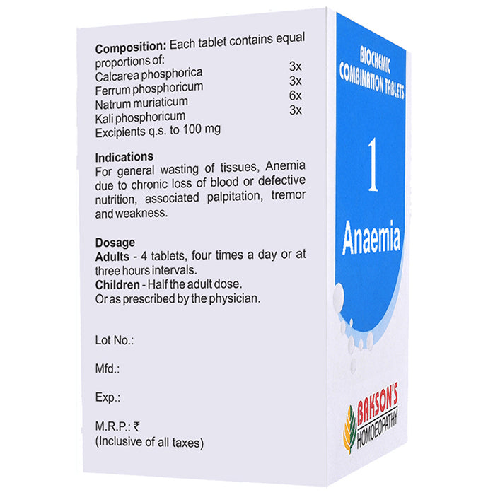 Bakson's Homeopathy Biocombination 1 Tablet