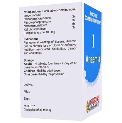 Bakson's Homeopathy Biocombination 1 Tablet