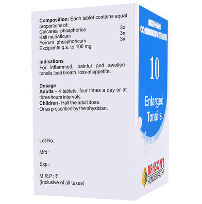 Bakson's Homeopathy Biocombination 10 Tablet