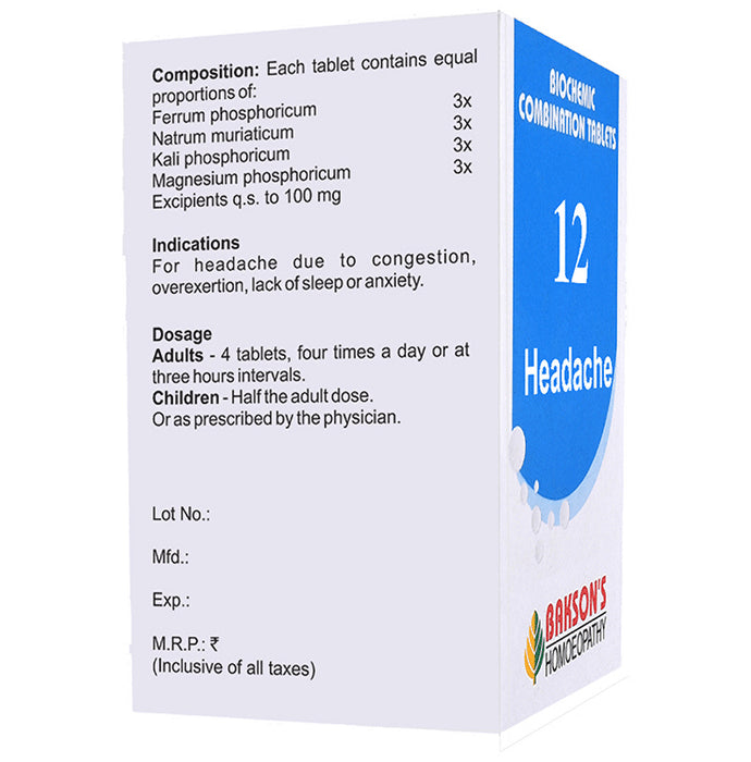 Bakson's Homeopathy Biocombination 12 Tablet