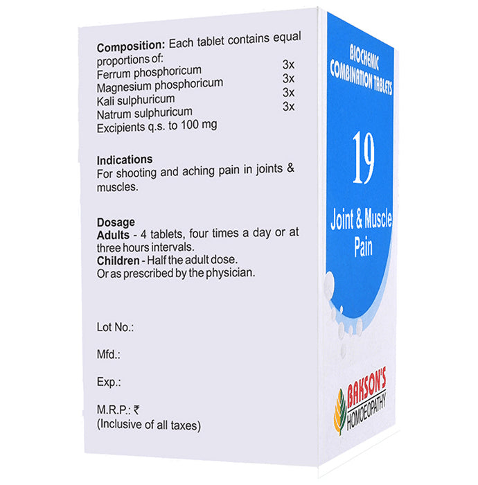 Bakson's Homeopathy Biocombination 19 Tablet
