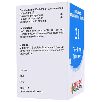 Bakson's Homeopathy Biocombination 21 Tablet
