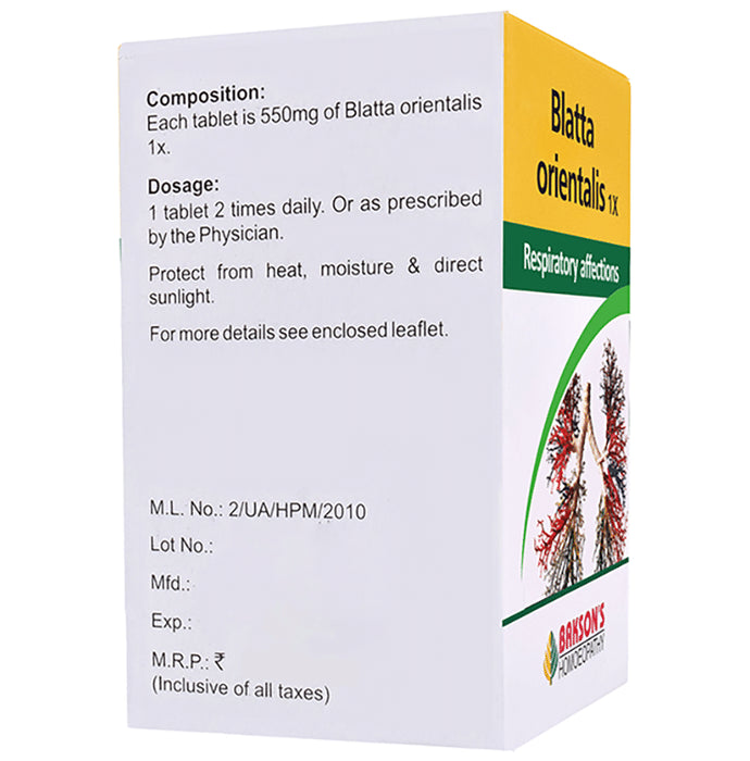 Bakson's Homeopathy Blatta Orientalis 1X