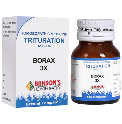 Bakson's Homeopathy Borax Trituration Tablet 3X - Classic Derma