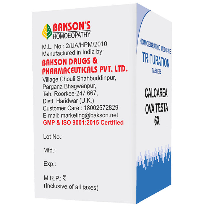 Bakson's Homeopathy Calcarea Ova Testa Trituration Tablet 6X