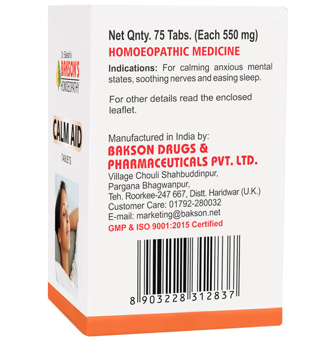 Bakson's Homeopathy Calm Aid Tablet