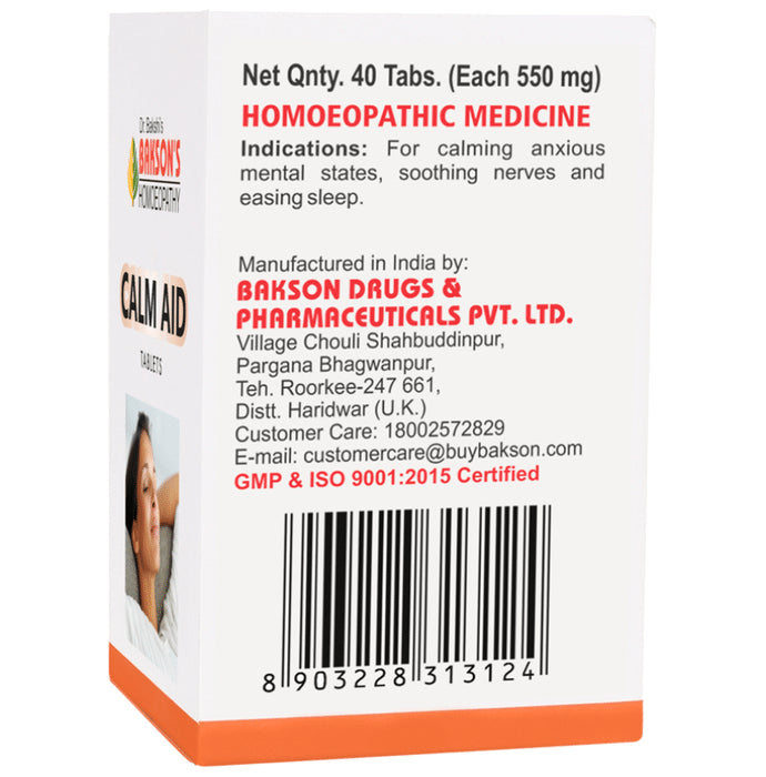 Bakson's Homeopathy Calm Aid Tablet