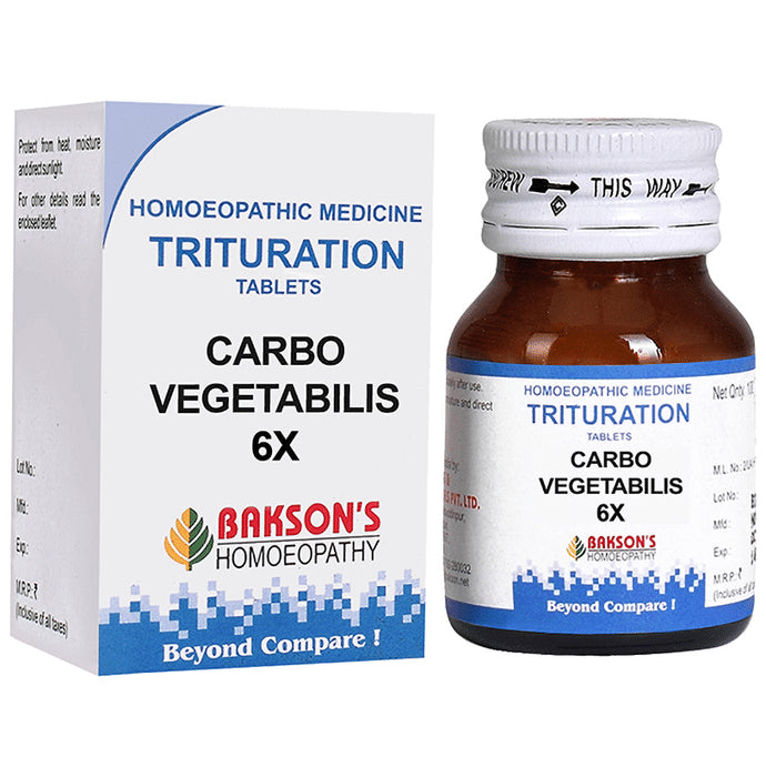 Bakson's Homeopathy Carbo Vegetabilis Trituration Tablet 6X - Classic Derma