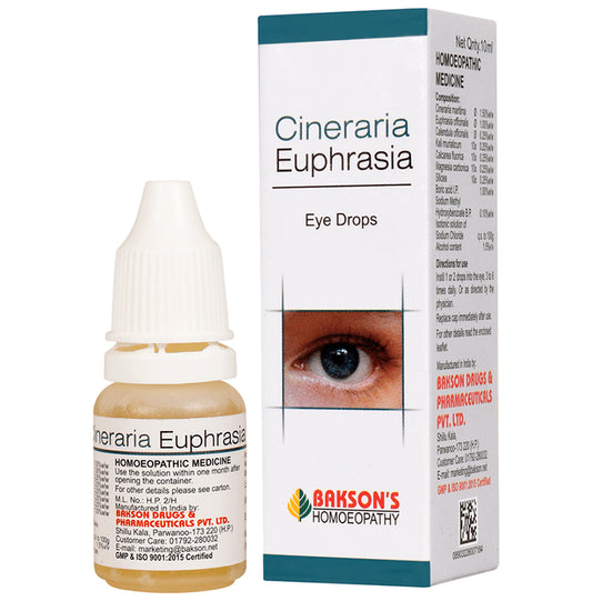 Bakson's Homeopathy Cineraria Euphrasia Eye Drop - Classic Derma