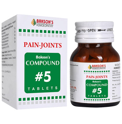 Bakson's Homeopathy Compound # 5 Pain Joints Tablet - Classic Derma