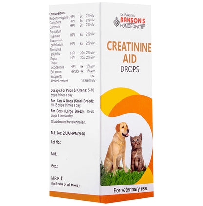 Bakson's Homeopathy Creatinine Aid Drop for Veterinary Use
