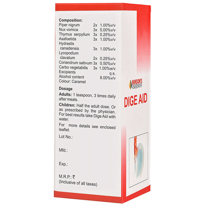 Bakson's Homeopathy Dige Aid Syrup