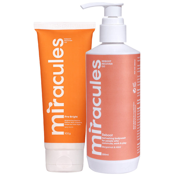Miracules Pro Bright Brightening Cream (100 g) & Reboot Refreshing Body Wash (250 ml) - Classic Derma