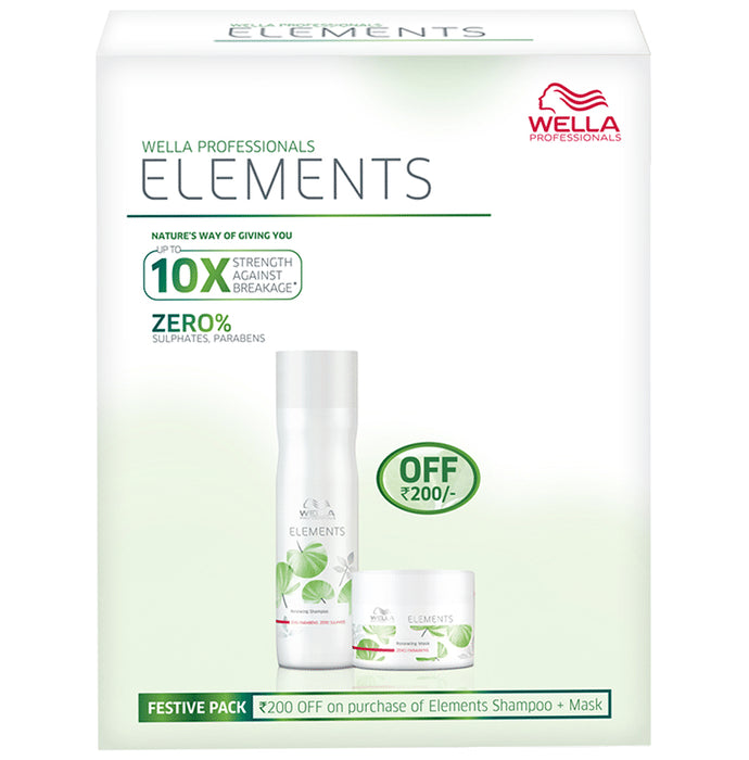 Wella Professionals Elements Renewing Shampoo 250ml & Renewing Mask 150ml Festive Pack - Classic Derma