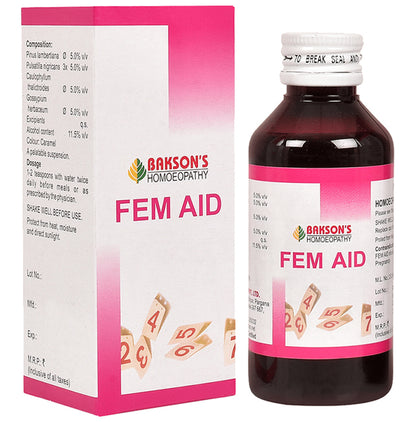 Bakson's Homeopathy Fem Aid Syrup - Classic Derma