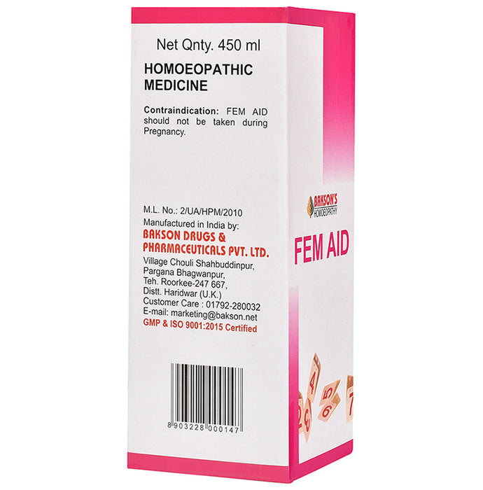 Bakson's Homeopathy Fem Aid Syrup