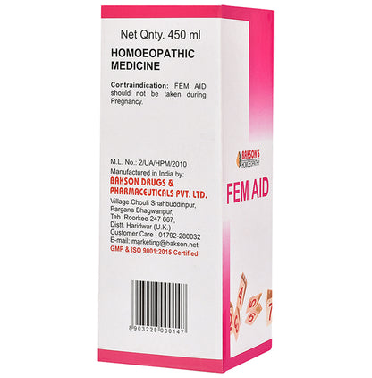 Bakson's Homeopathy Fem Aid Syrup