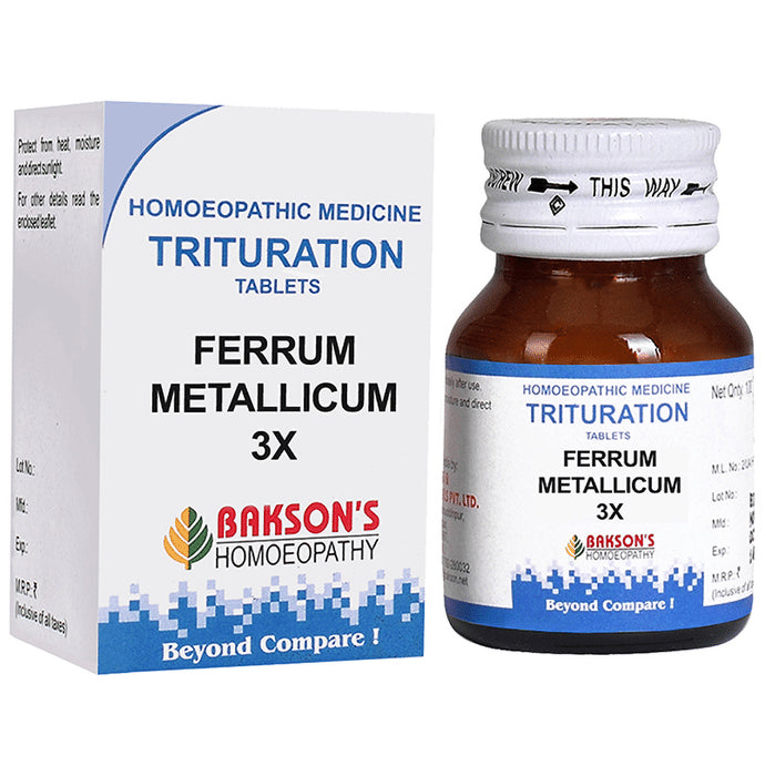 Bakson's Homeopathy Ferrum Metallicum Trituration Tablet 3X - Classic Derma