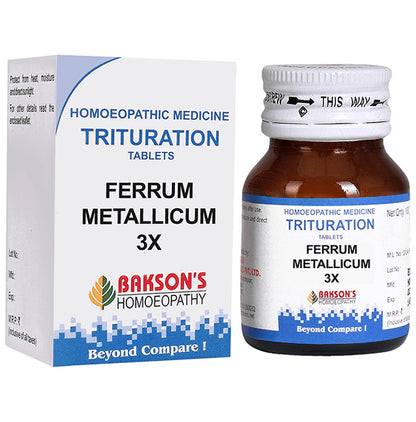 Bakson's Homeopathy Ferrum Metallicum Trituration Tablet 3X - Classic Derma