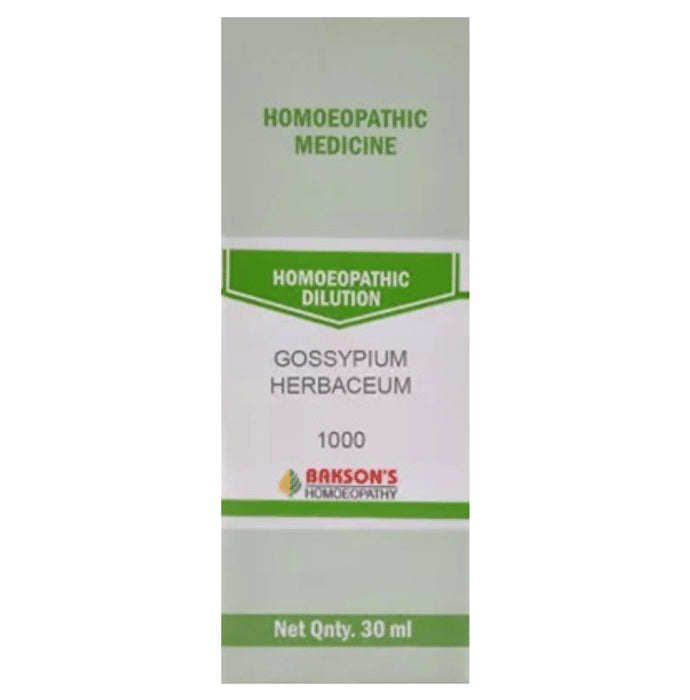 Bakson's Homeopathy Gossypium Herbaceum Dilution 1000 CH - Classic Derma