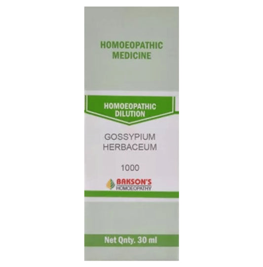 Bakson's Homeopathy Gossypium Herbaceum Dilution 1000 CH - Classic Derma