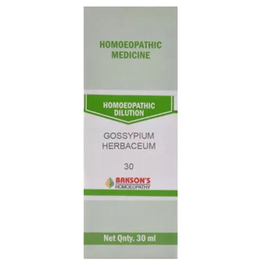 Bakson's Homeopathy Gossypium Herbaceum Dilution 30 - Classic Derma