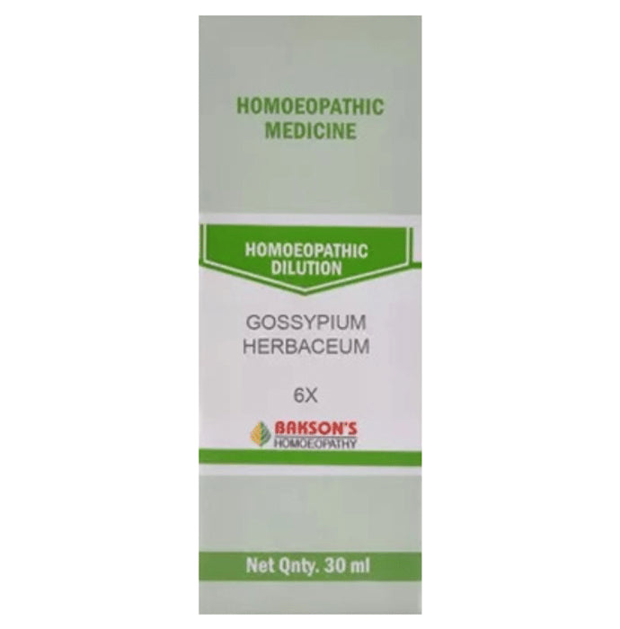 Bakson's Homeopathy Gossypium Herbaceum Dilution 6X - Classic Derma