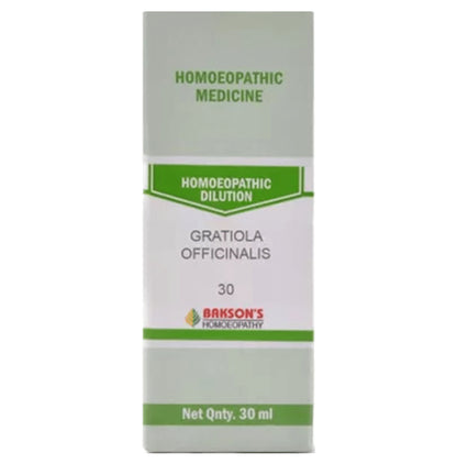 Bakson's Homeopathy Gratiola Officinalis Dilution 30 - Classic Derma